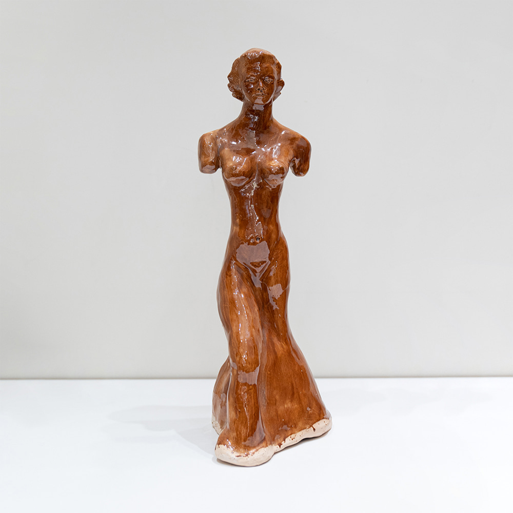 Vintage Brown Nude Sculpture
