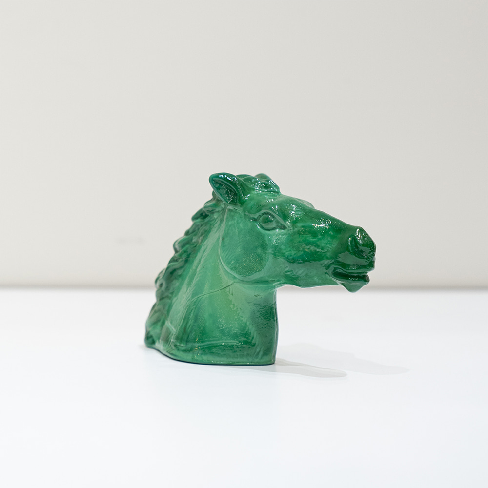 Vintage Small Green Horse Sculpture