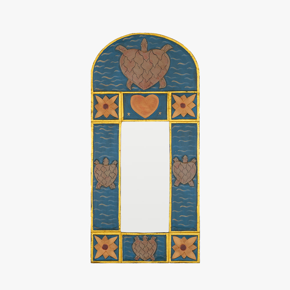 Hand Carved Wood Frame Wall Mirror