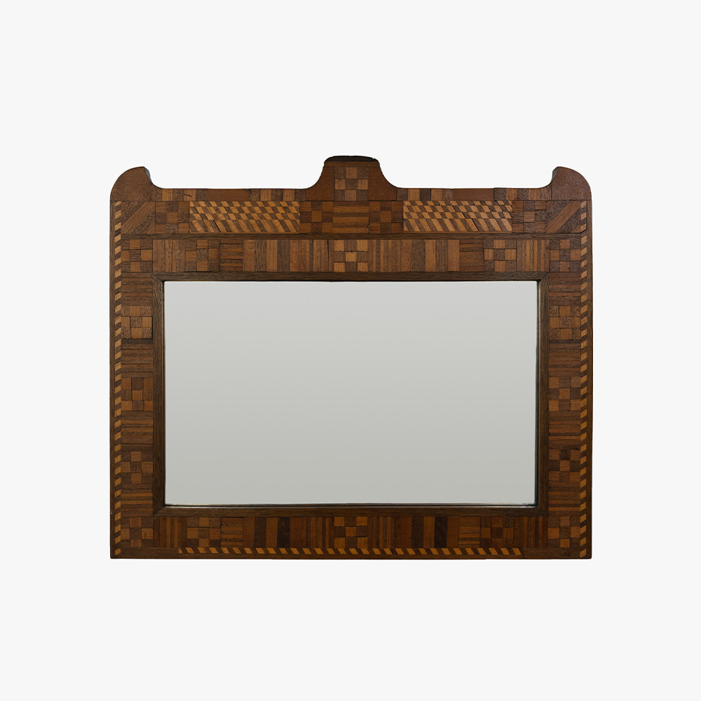 American Parquetry Inlaid Wood Mirror